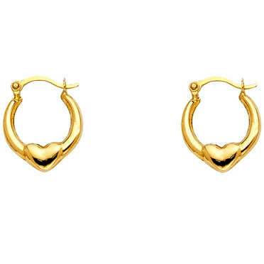 Stunning 19mm X 2mm Small   9K "Gold Filled" Plain Hoop Earrings Creole FREE BOX